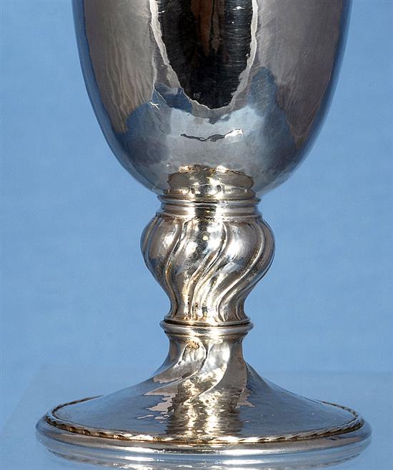 A George V Arts & Crafts silver goblet, by Omar Ramsden, Height 120 Weight 3.3oz/103grms